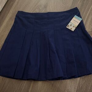 Navy Pleated Women's Skirt